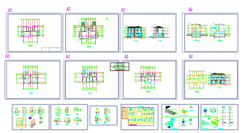 300套新农村自建房住宅<a href=https://www.yitu.cn/su/8193.html target=_blank class=infotextkey>小别墅</a>施工图（含配套效果图）