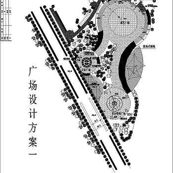 某广场景观规划设计总平面布置方案图