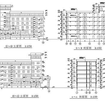 某地多层综合教学楼建筑设计施工图