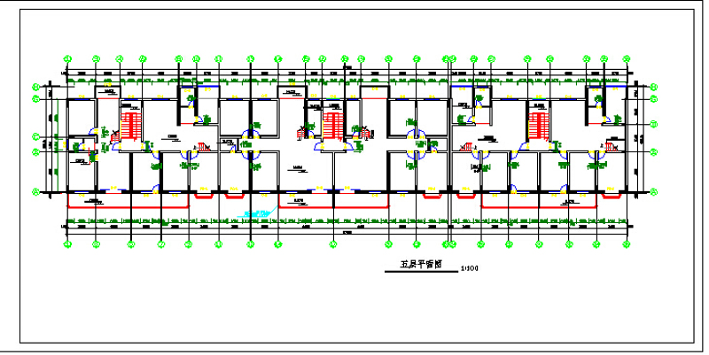 某<a href=https://www.yitu.cn/su/7987.html target=_blank class=infotextkey>小区</a>5层砖混结构住宅<a href=https://www.yitu.cn/su/8159.html target=_blank class=infotextkey>楼</a>建筑方案图