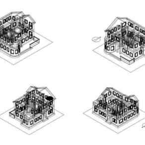 二层小户型别墅三维图3D模型