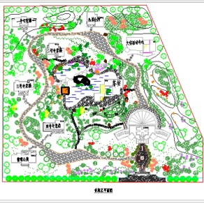 某休闲区园林规划平面图3D模型