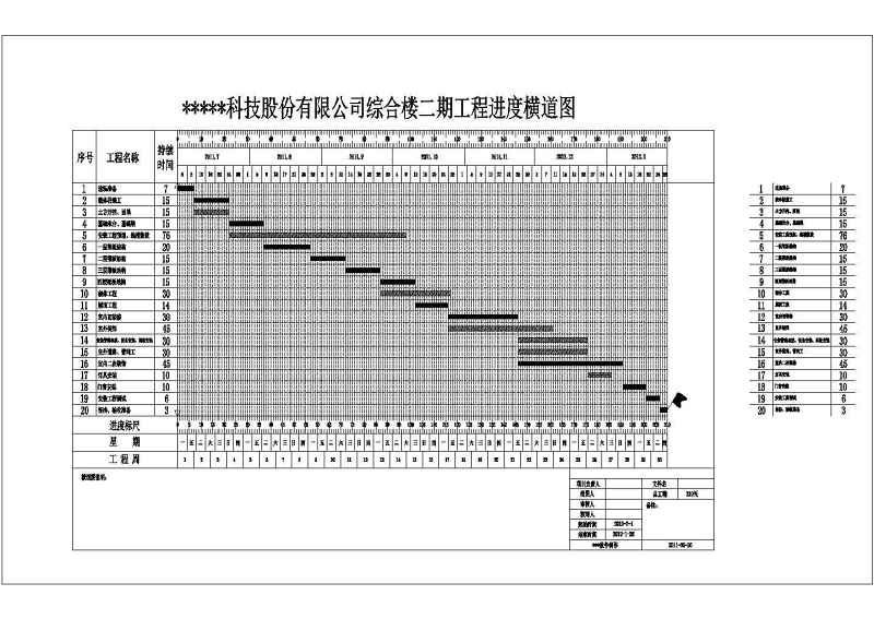 综合<a href=https://www.yitu.cn/su/8159.html target=_blank class=infotextkey>楼</a>工程施工进度横道图网络图CAD版