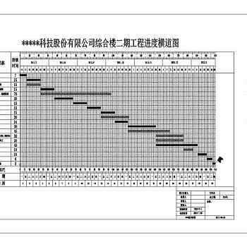 综合楼工程施工进度横道图网络图CAD版