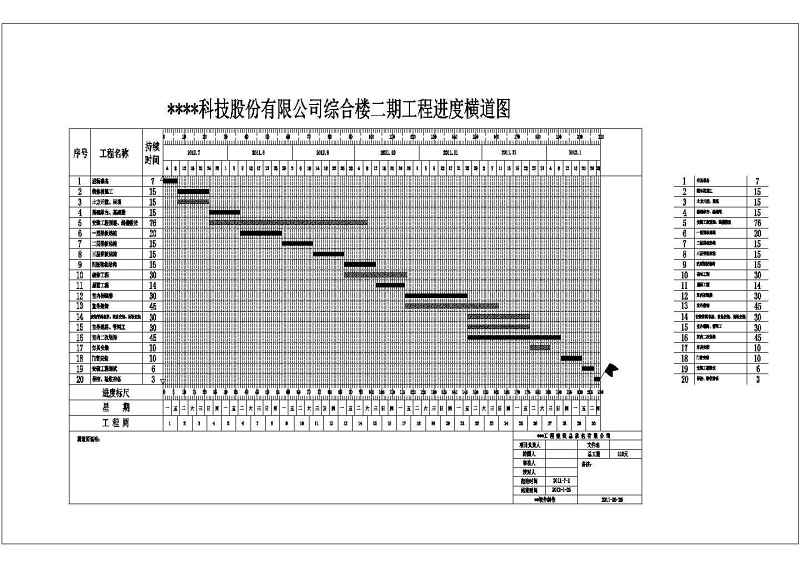 综合<a href=https://www.yitu.cn/su/8159.html target=_blank class=infotextkey>楼</a>工程施工进度横道图网络图CAD版