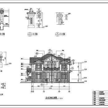 福建某地二层带阁楼别墅建筑设计方案图