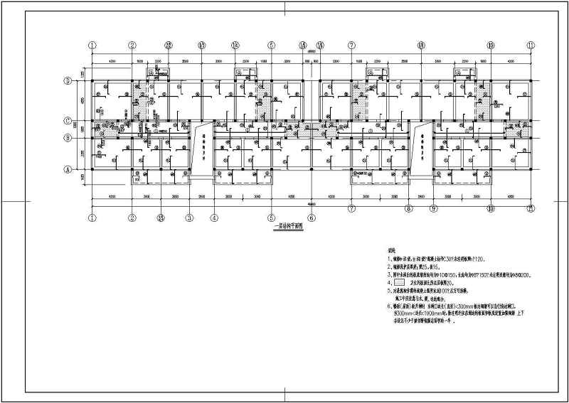 某<a href=https://www.yitu.cn/su/7872.html target=_blank class=infotextkey>地</a>六层砖混结构住宅<a href=https://www.yitu.cn/su/8159.html target=_blank class=infotextkey>楼</a>结构施工图