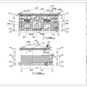 某农村二层坡屋面别墅建筑设计施工图