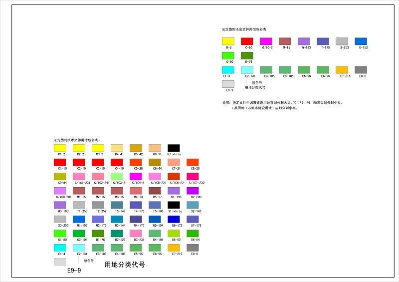 城市规划标准色标图例