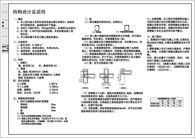 南方某市科技信息综合<a href=https://www.yitu.cn/su/8159.html target=_blank class=infotextkey>楼</a>结构<a href=https://www.yitu.cn/su/7590.html target=_blank class=infotextkey>设计</a>施工图