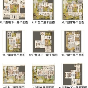 北京观唐住宅小区全户型图3D模型