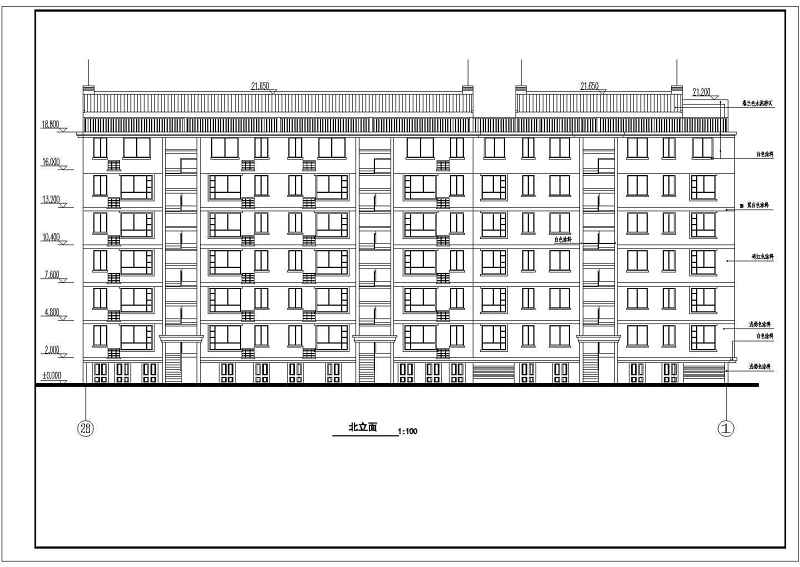 某六层砖混结构住宅<a href=https://www.yitu.cn/su/8159.html target=_blank class=infotextkey>楼</a>建筑<a href=https://www.yitu.cn/su/7590.html target=_blank class=infotextkey>设计</a>cad全套施工图