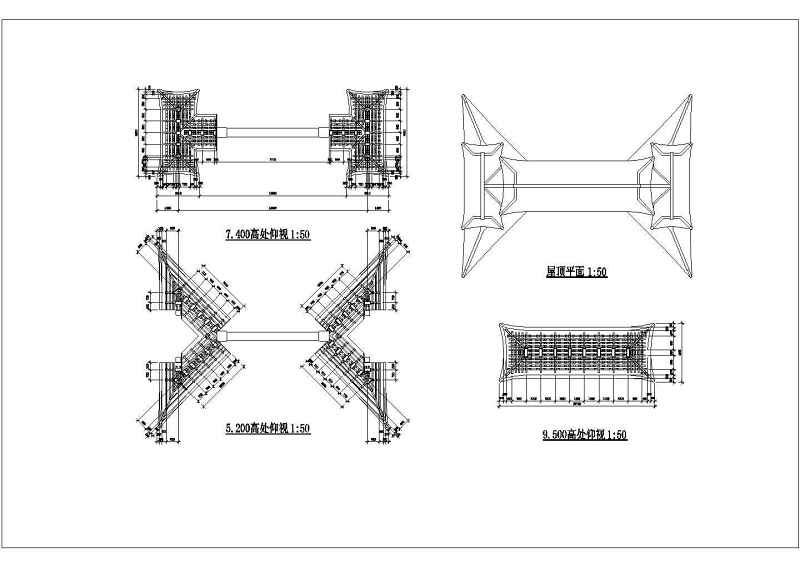 仿古牌坊建筑cad施工图