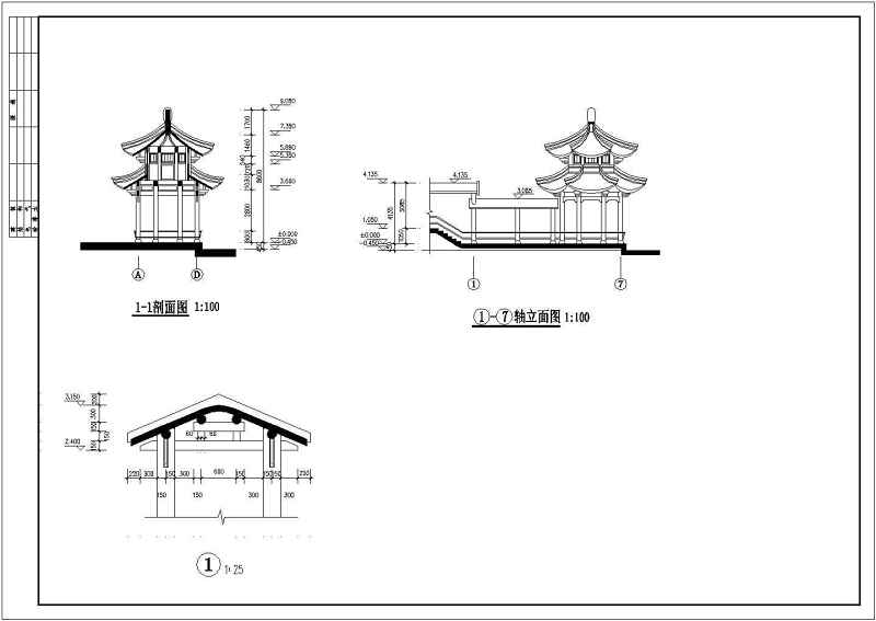 仿古商业古建筑cad施工图