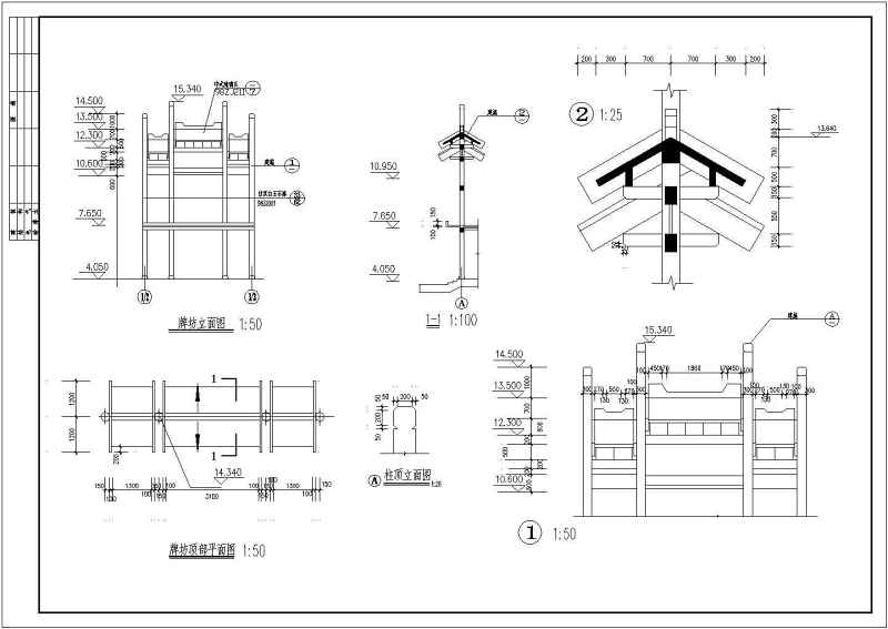 仿古商业古建筑cad施工图