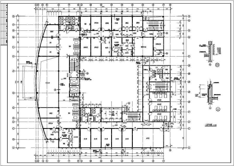 某<a href=https://www.yitu.cn/sketchup/yiyuan/index.html target=_blank class=infotextkey><a href=https://www.yitu.cn/su/7276.html target=_blank class=infotextkey>医院</a></a>建筑cad施工施图