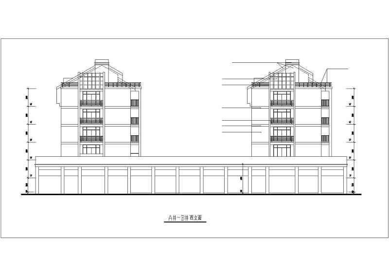 多层<a href=https://www.yitu.cn/su/8035.html target=_blank class=infotextkey>坡屋顶</a>复式住宅建筑cad施工图