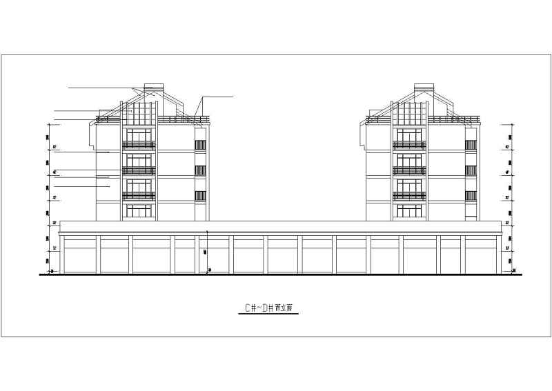 多层<a href=https://www.yitu.cn/su/8035.html target=_blank class=infotextkey>坡屋顶</a>复式住宅建筑cad施工图