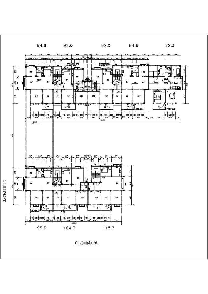 多层<a href=https://www.yitu.cn/su/8035.html target=_blank class=infotextkey>坡屋顶</a>复式住宅建筑cad施工图