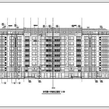 围合式坡顶小高层住宅全套cad施工图