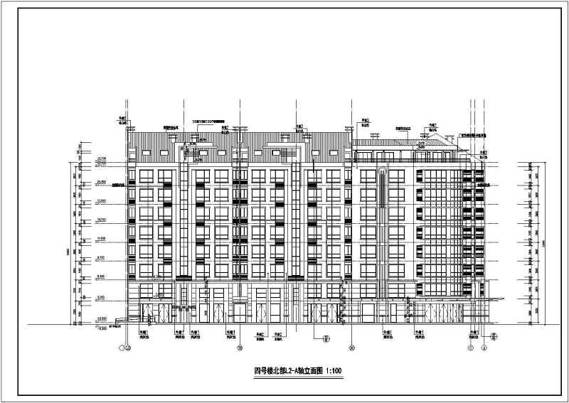 围合式坡顶小高层住宅全套cad施工图