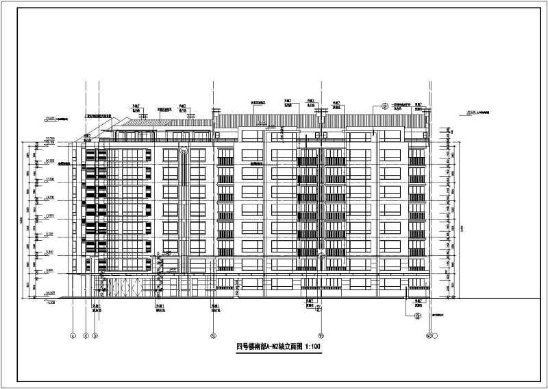 围合式坡顶小高层住宅全套cad施工图