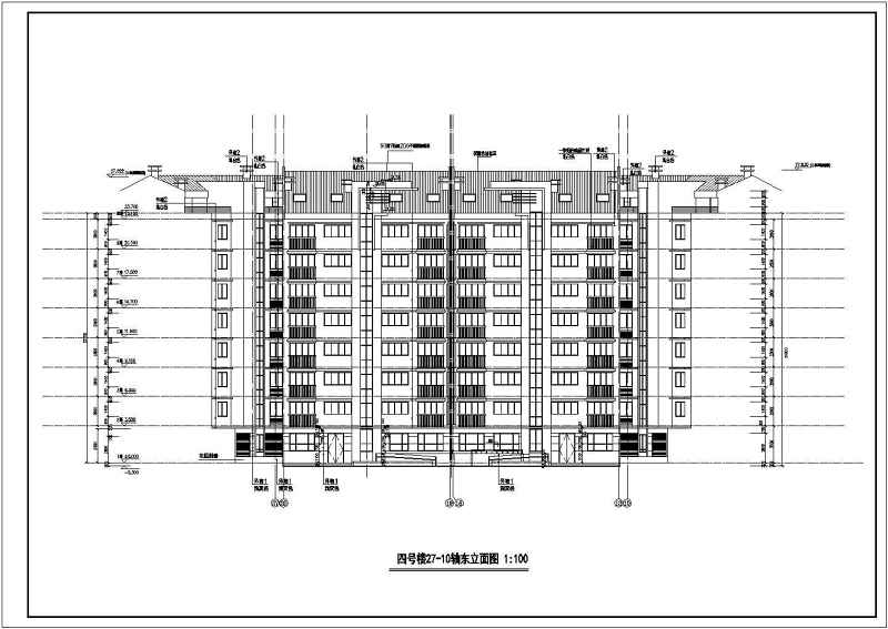 围合式坡顶小高层住宅全套cad施工图