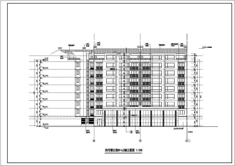 围合式坡顶小高层住宅全套cad施工图