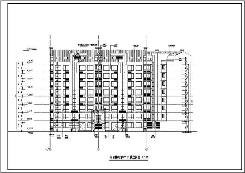 围合式坡顶小高层住宅全套cad施工图