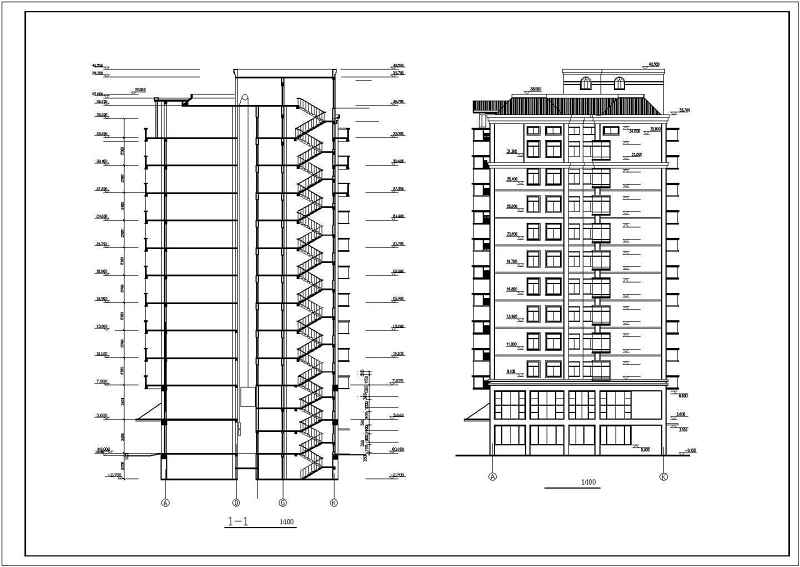 小<a href=https://www.yitu.cn/su/7212.html target=_blank class=infotextkey>户型</a>小高层住宅cad施工图