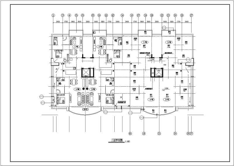 小<a href=https://www.yitu.cn/su/7212.html target=_blank class=infotextkey>户型</a>小高层住宅cad施工图