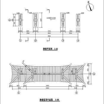 仿古牌坊 建筑cad施工图