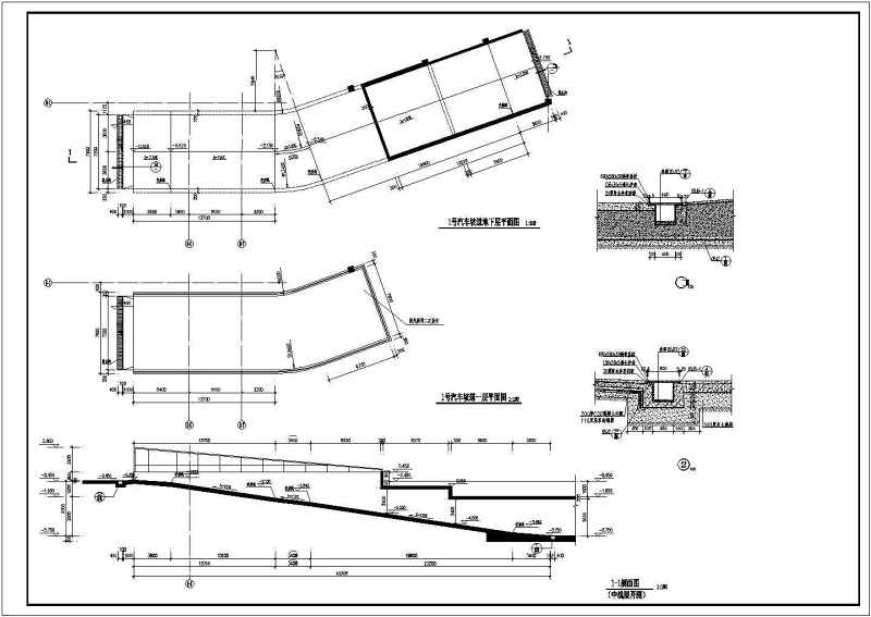 建筑物<a href=https://www.yitu.cn/su/7872.html target=_blank class=infotextkey>地</a>下车库环形及直线坡道施工图