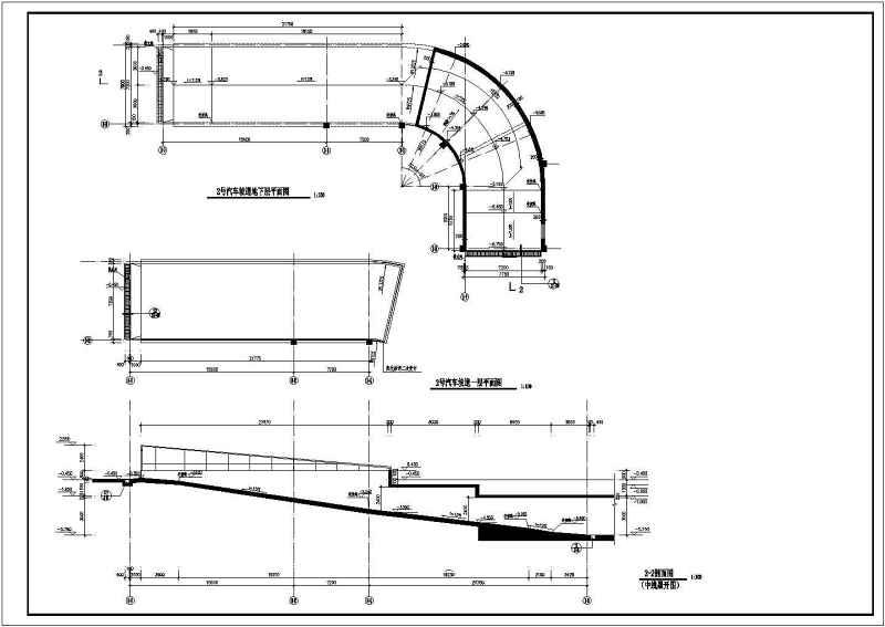 建筑物<a href=https://www.yitu.cn/su/7872.html target=_blank class=infotextkey>地</a>下车库环形及直线坡道施工图