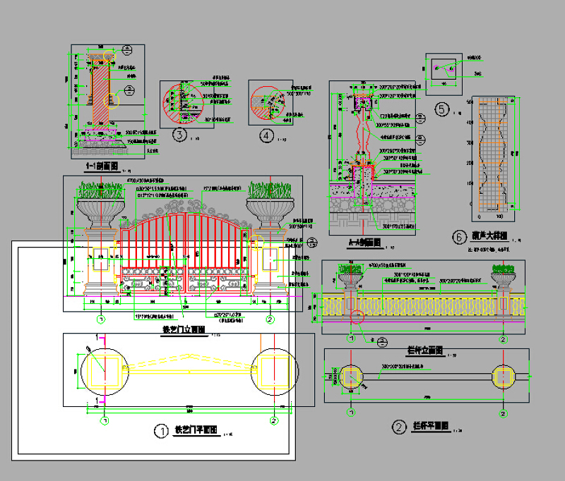 园林<a href=https://www.yitu.cn/su/7841.html target=_blank class=infotextkey>景区</a><a href=https://www.yitu.cn/su/7388.html target=_blank class=infotextkey>铁</a>艺大门<a href=https://www.yitu.cn/su/7590.html target=_blank class=infotextkey>设计</a>cad施工节点详图大全