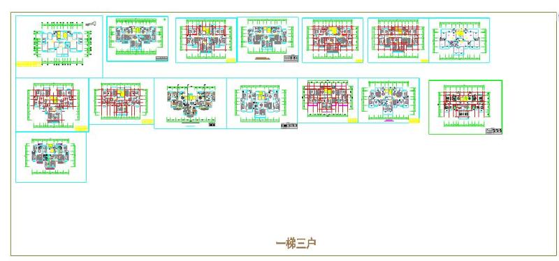 最新收集一梯两户、一梯三户、一梯四户<a href=https://www.yitu.cn/su/7212.html target=_blank class=infotextkey>户型</a>图cad图库大全（非常全面）