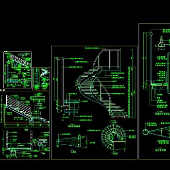 某商场楼梯扶手CAD设计施工图纸