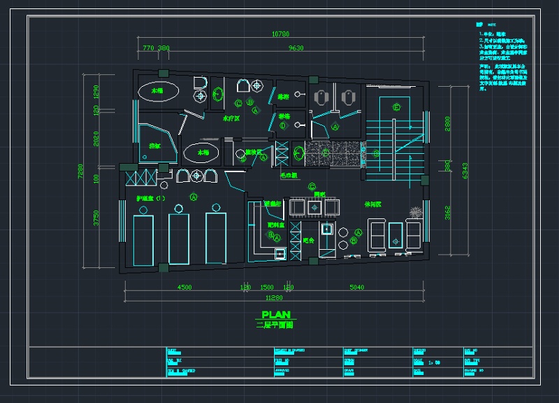 常熟某美容院装修<a href=https://www.yitu.cn/su/7590.html target=_blank class=infotextkey>设计</a>CAD施工图