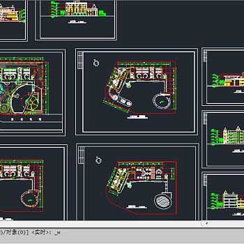 某地区爱华幼儿园方案建筑设计CAD施工图