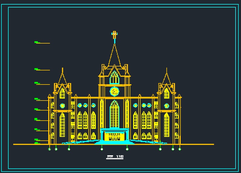 某市中心圣经<a href=https://www.yitu.cn/sketchup/xuexiao/index.html target=_blank class=infotextkey>学校</a>教学<a href=https://www.yitu.cn/su/8159.html target=_blank class=infotextkey>楼</a>建筑施工<a href=https://www.yitu.cn/su/7937.html target=_blank class=infotextkey>图纸</a>