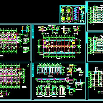 某中学宿舍楼建筑施工全套CAD图纸