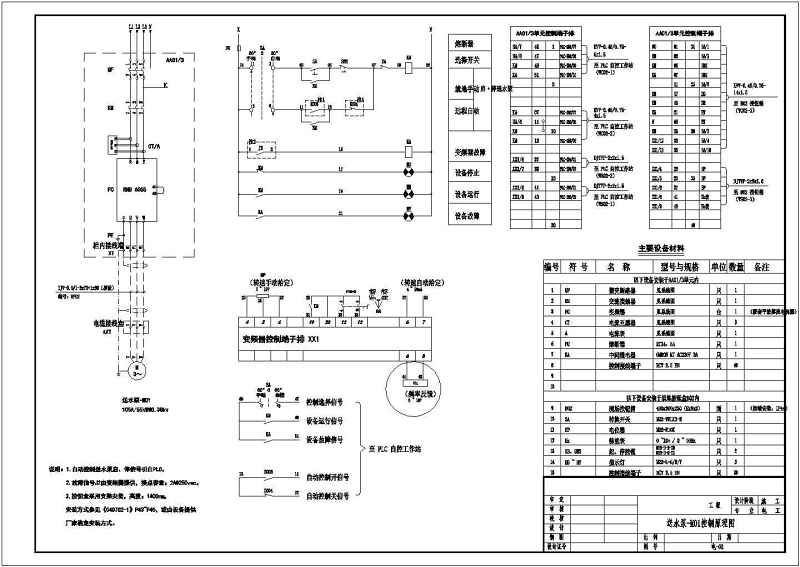 某泵房电气施工图CAD全套<a href=https://www.yitu.cn/su/7937.html target=_blank class=infotextkey>图纸</a>