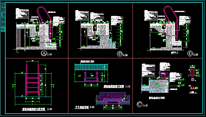 某游<a href=https://www.yitu.cn/su/6797.html target=_blank class=infotextkey>泳池</a>节点建筑的全套<a href=https://www.yitu.cn/su/7590.html target=_blank class=infotextkey>设计</a>施工图