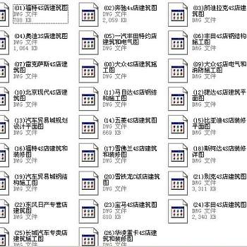 26套常用汽车4S店建筑设计CAD图纸