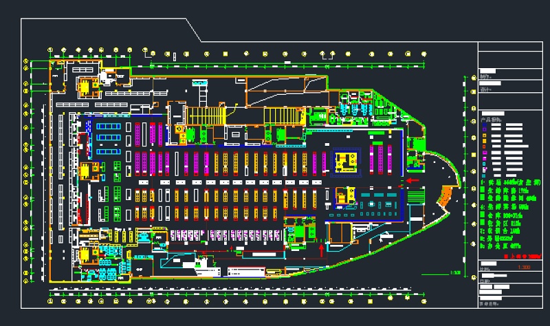 某大型<a href=https://www.yitu.cn/su/7175.html target=_blank class=infotextkey>超市</a><a href=https://www.yitu.cn/su/7392.html target=_blank class=infotextkey>平面</a><a href=https://www.yitu.cn/su/7590.html target=_blank class=infotextkey>设计</a>施工CAD<a href=https://www.yitu.cn/su/7937.html target=_blank class=infotextkey>图纸</a>