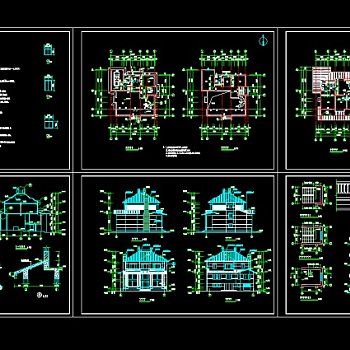 某地区某农村别墅设计cad全套建筑施工图