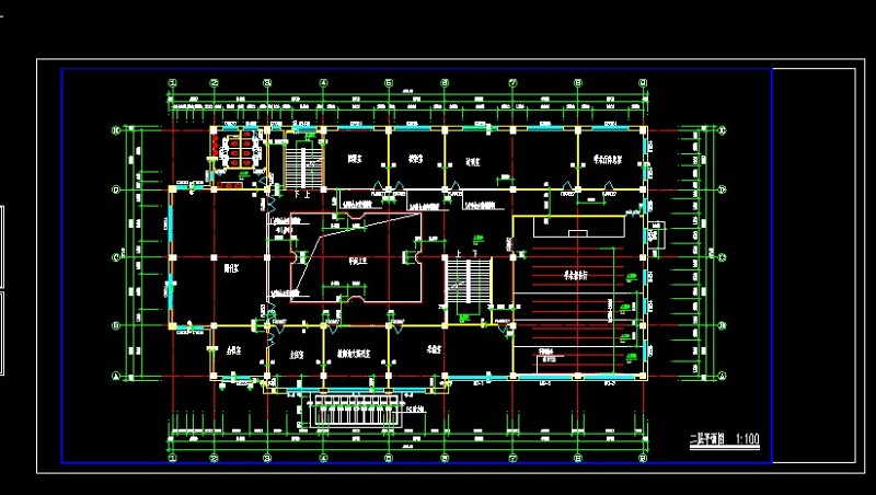 某<a href=https://www.yitu.cn/su/7872.html target=_blank class=infotextkey>地</a>区某<a href=https://www.yitu.cn/sketchup/xuexiao/index.html target=_blank class=infotextkey>学校</a>图书馆<a href=https://www.yitu.cn/su/7590.html target=_blank class=infotextkey>设计</a>cad建筑施工图