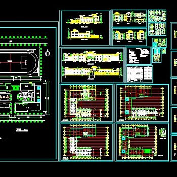 某地区某学校建筑设计cad全套施工方案图