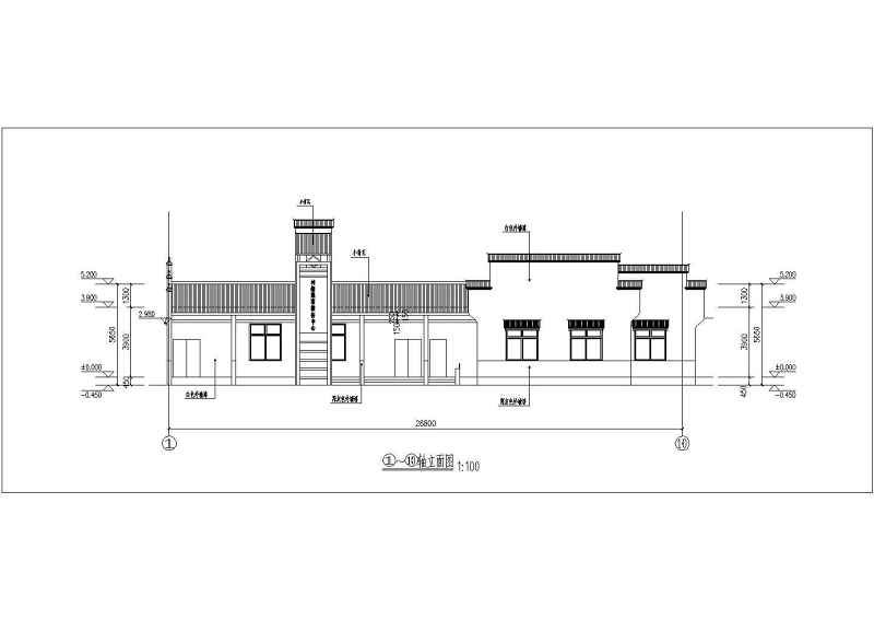 某村级游客接待中心仿古式建筑施工图