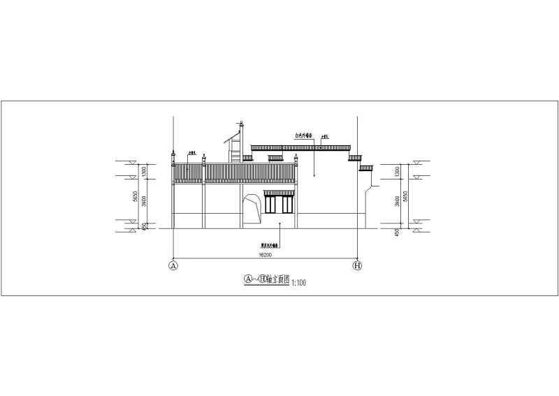 某村级游客接待中心仿古式建筑施工图